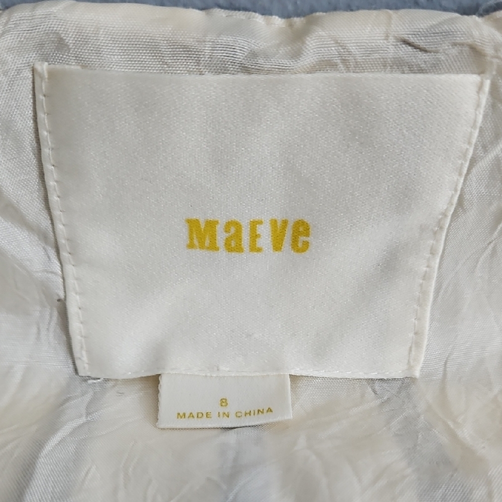 Maeve (Anthro) Black and White Striped Dress with Cream Lace - Picture 2 of 16